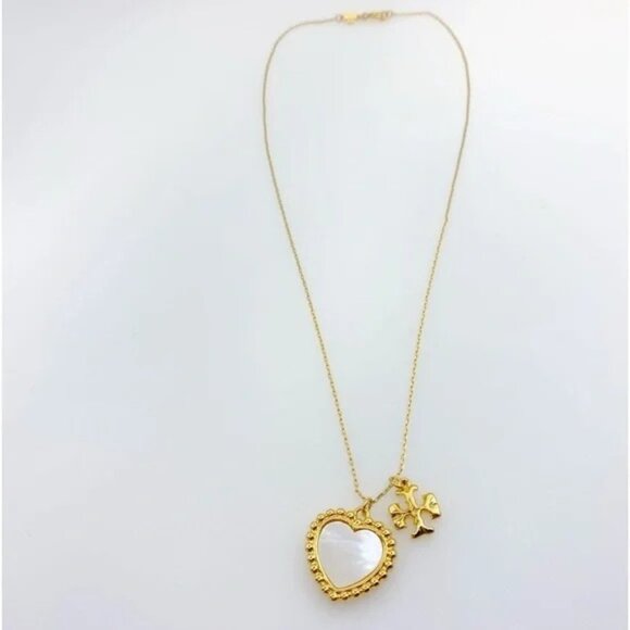 Tory Burch Pearl of Heart & Logo Necklace! - Picture 4 of 4